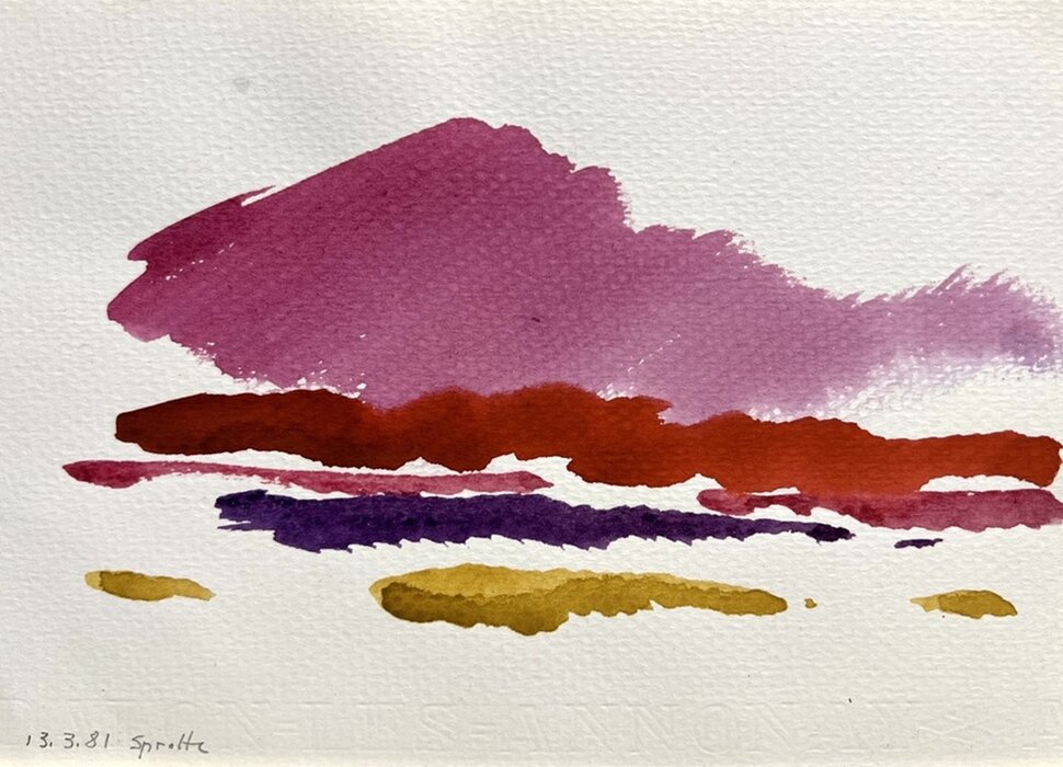 Siegward Sprotte, Rote Wolke, Aquarell auf Bütten, 12x16,9_klein