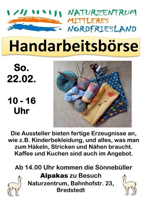 Plakat Handarbeitsbörse 2026 mit Blaugrün