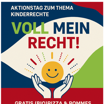 Plakat des Aktionstages Kinderrechte "Voll mein Recht!" am 22.11.2025