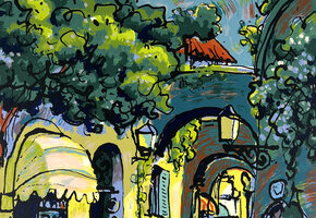 Michael Leu, Frühling in Capri, Serigrafie, 56,5 x 40,5 cm