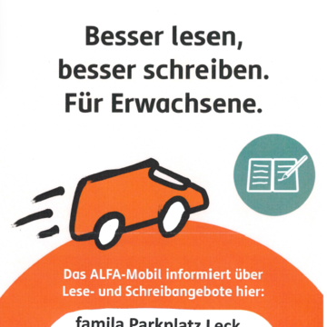 Aushang ALFA-Mobil in Leck