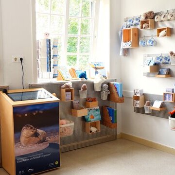 F&uuml;tterung der Aquarientiere im Nationalpark-Haus