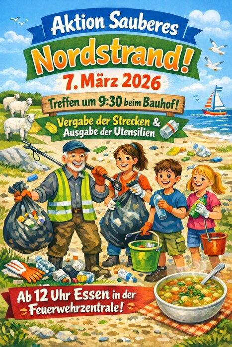Veranstaltungsplakat Sauberes Nordstrand