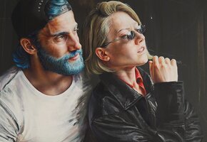 Acryl und Öl auf Leinwand