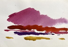 Siegward Sprotte, Rote Wolke, Aquarell auf Bütten, 12x16,9 - © Galerie Tobien Siegward Sprotte, Rote Wolke, Aquarell auf Bütten, 12x16,9