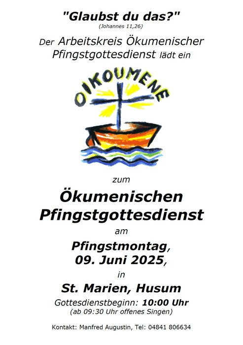 Plakat Pfingstmontag 2025 - Ökumenischer Gottesdienst