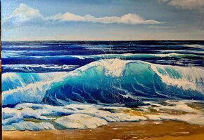 "Welle", Öl auf Leinwand, 50 x 60 cm