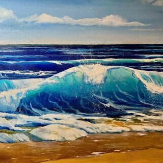 "Welle", Öl auf Leinwand, 50 x 60 cm