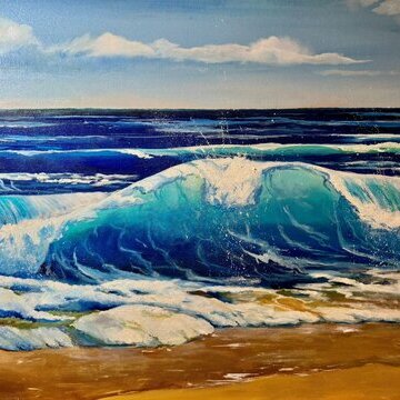 "Welle", Öl auf Leinwand, 50 x 60 cm