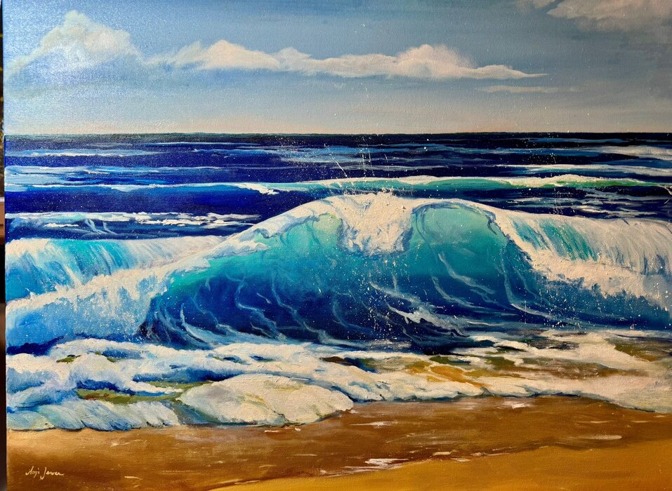 "Welle", Öl auf Leinwand, 50 x 60 cm