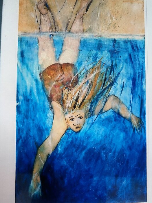 Anette Jutta Beyer "Tauchende", Aquarell