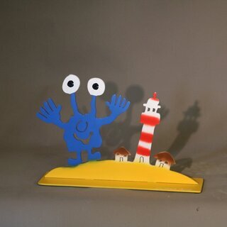 Preller, Patrick, Eine Insel mit zwei Häusern, 2018, Stahl, Aufl 30, 35 x 35 cm