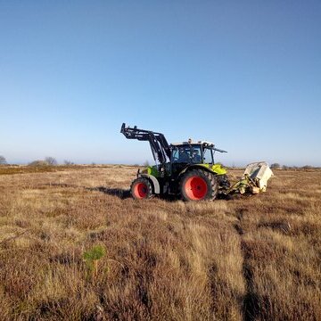 Amrums Heide &ndash; maschinelle Heidepflege in Aktion