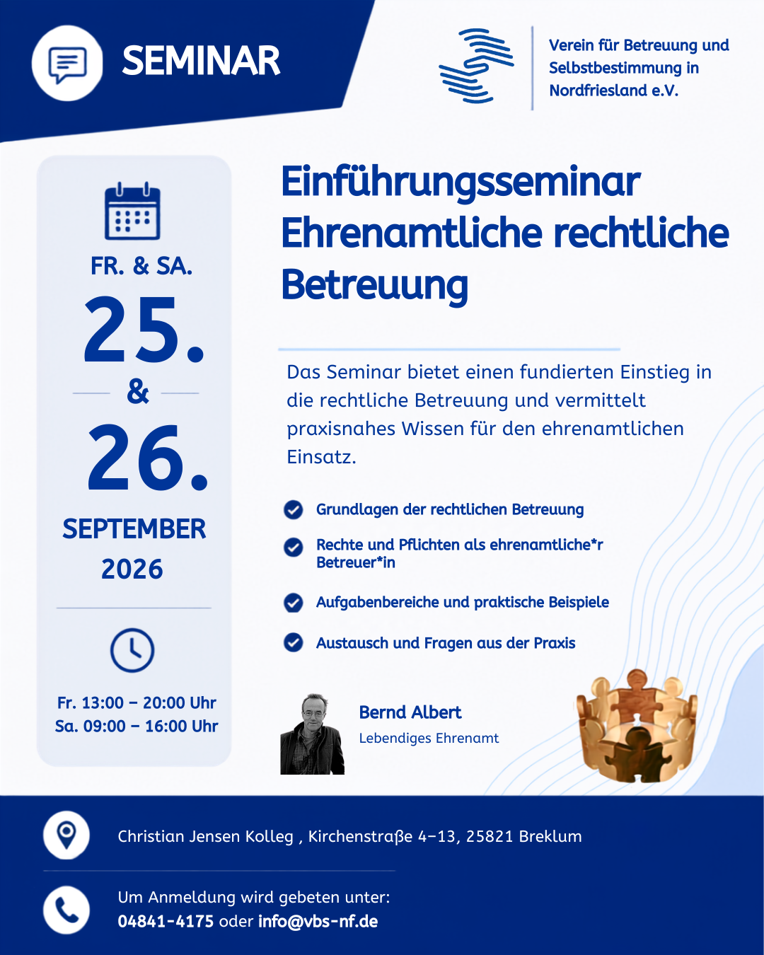 Einführungsseminar für ehrenamtliche rechtliche Betreuerinnen und Betreuer